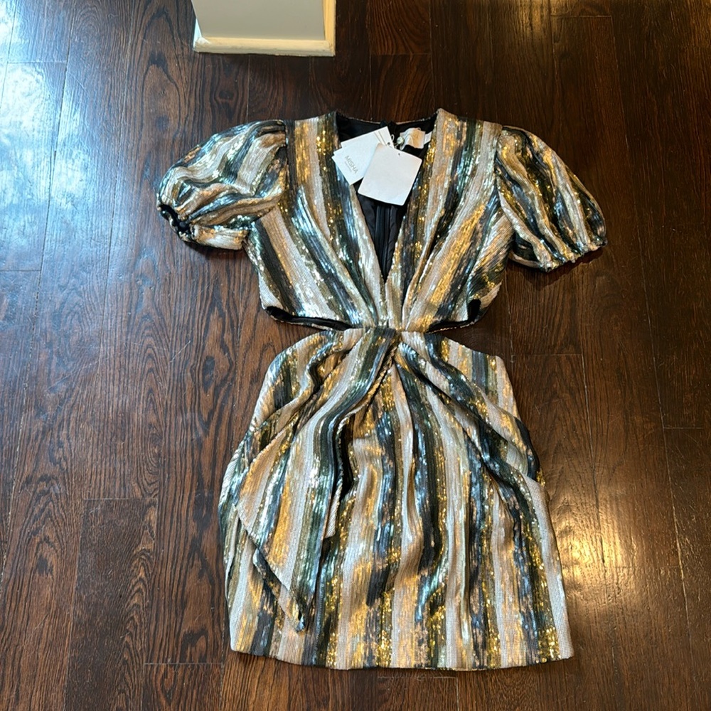 Brand new short sleeve sequin mini dress